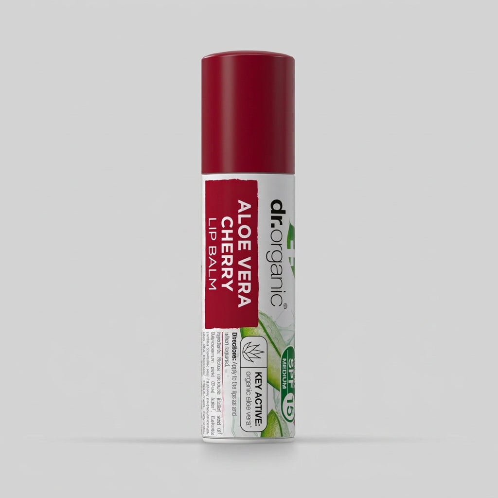 Dr. Organic Bálsamo Labial de Aloe Vera y Cereza SPF 15 5,7ml - DR. ORGANIC - cosmética natural