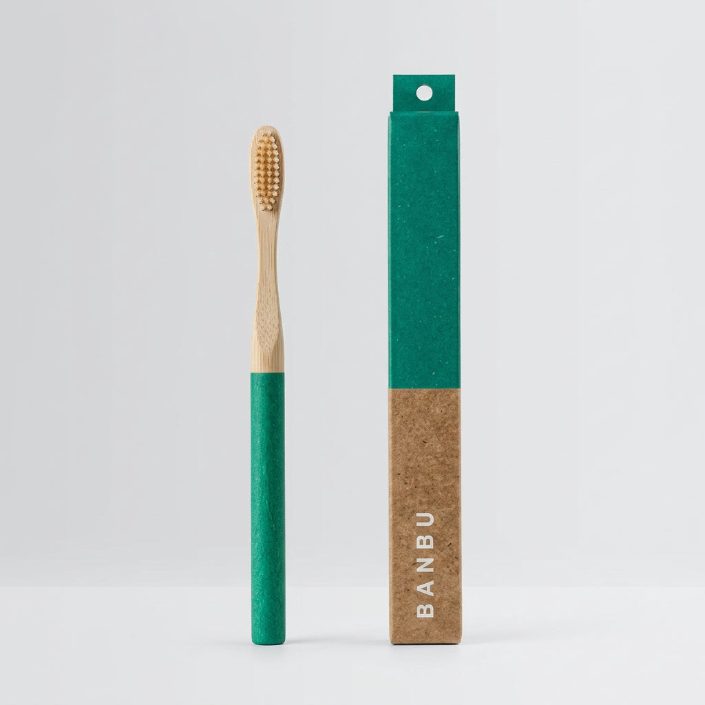Banbu Cepillo de Dientes de Bambú Cerdas Medias Verde - BANBU - cosmética natural