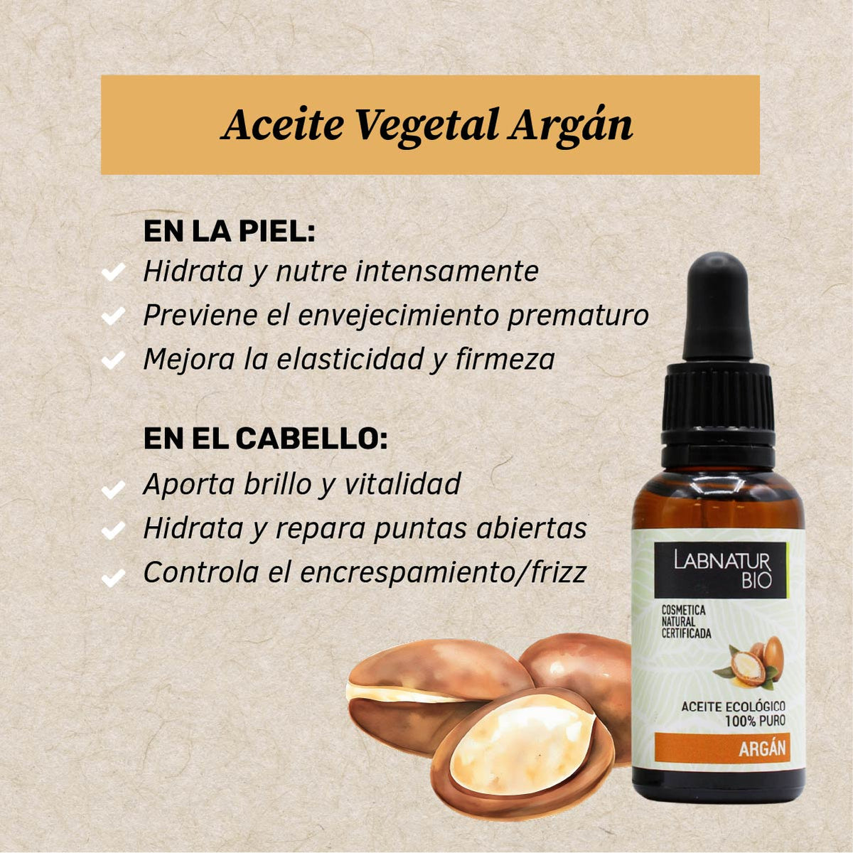Labnatur Bio Aceite de Argán Ecológico 30ml - LABNATUR BIO - cosmética