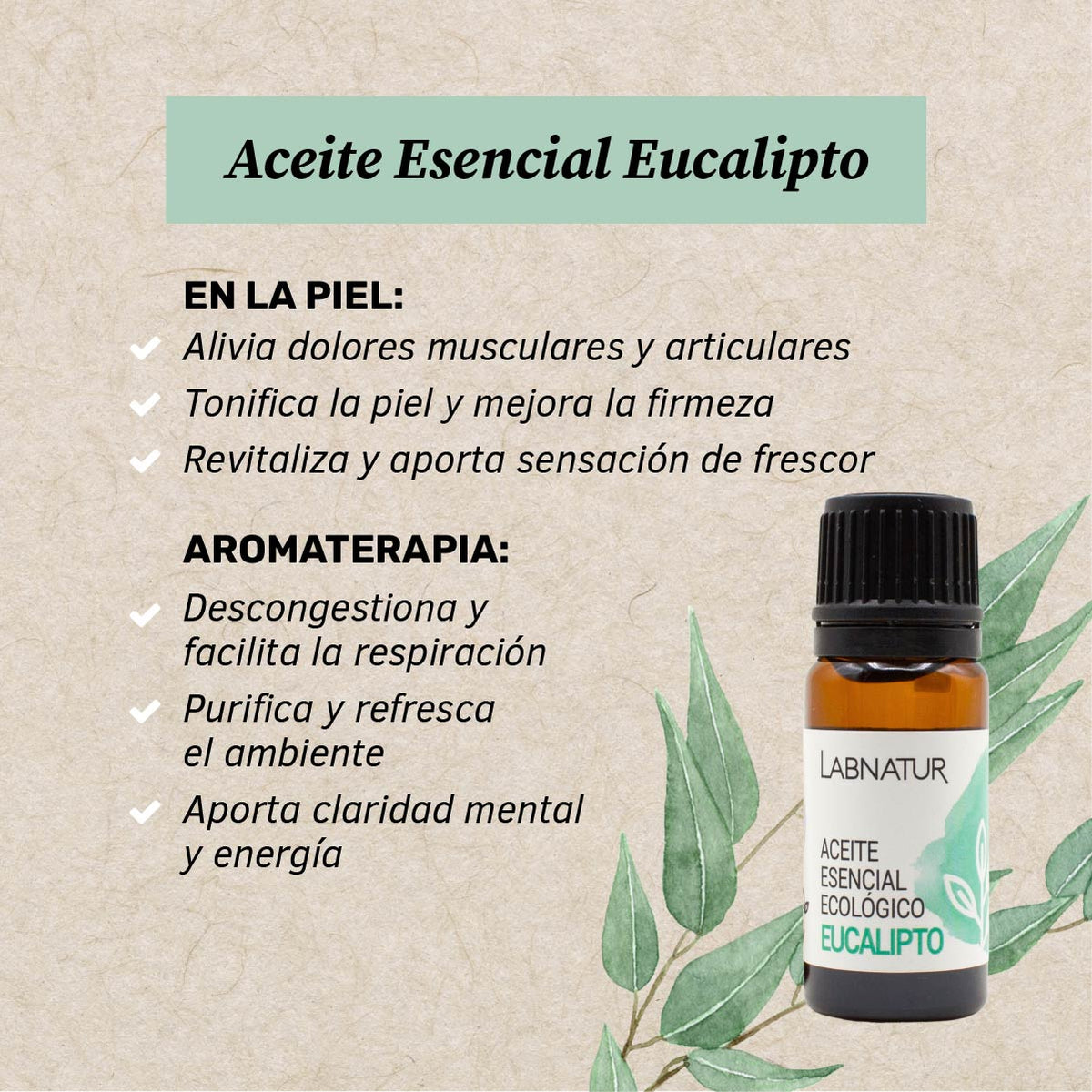 Labnatur Aceite Esencial de Eucalipto 10ml - LABNATUR BIO - cosmética
