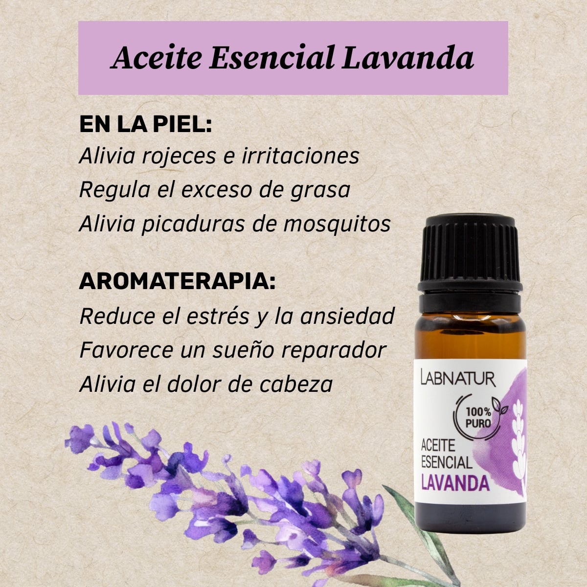 Labnatur Aceite Esencial de Lavanda 10ml - LABNATUR BIO - cosmética