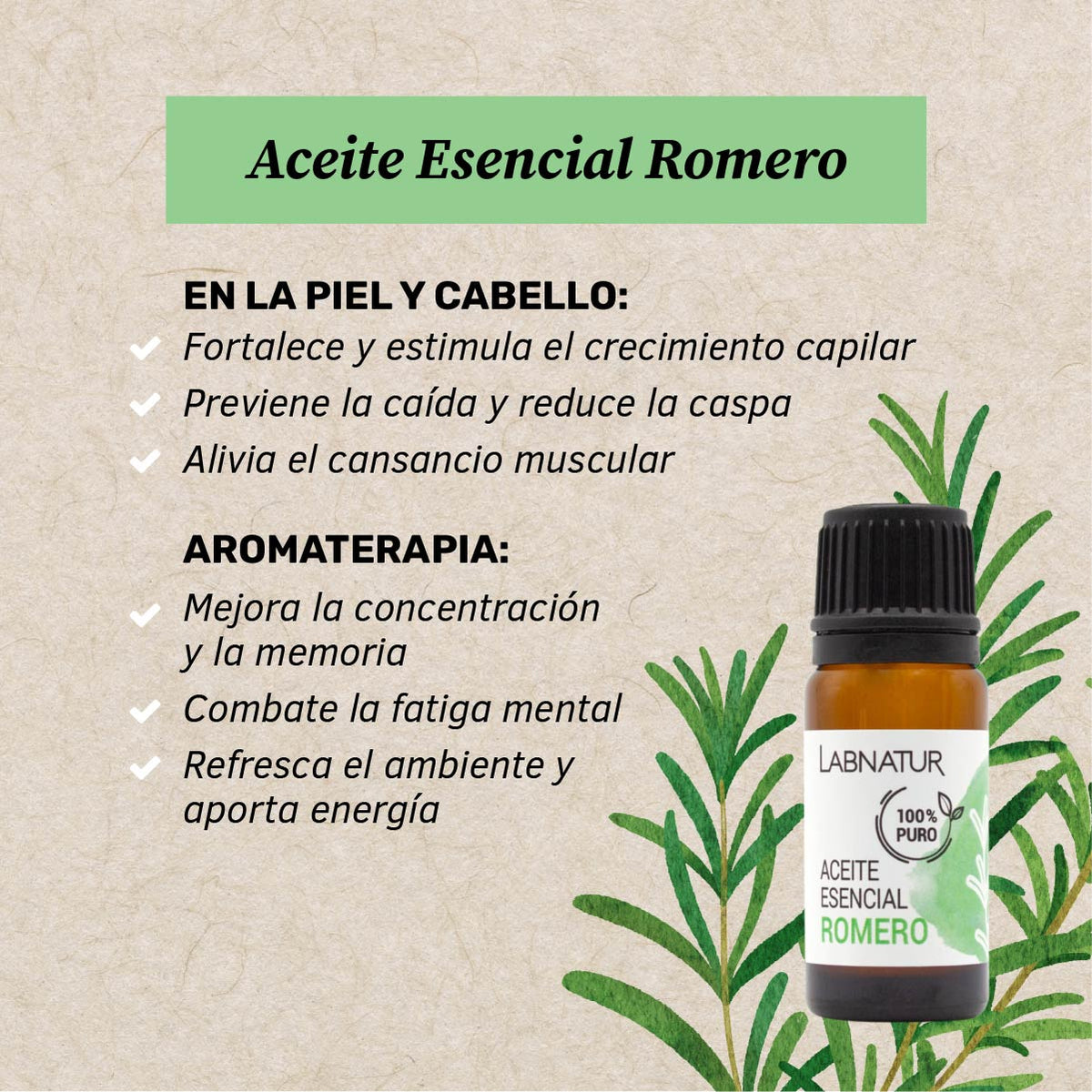 Labnatur Aceite Esencial de Romero 10ml - LABNATUR BIO - cosmética