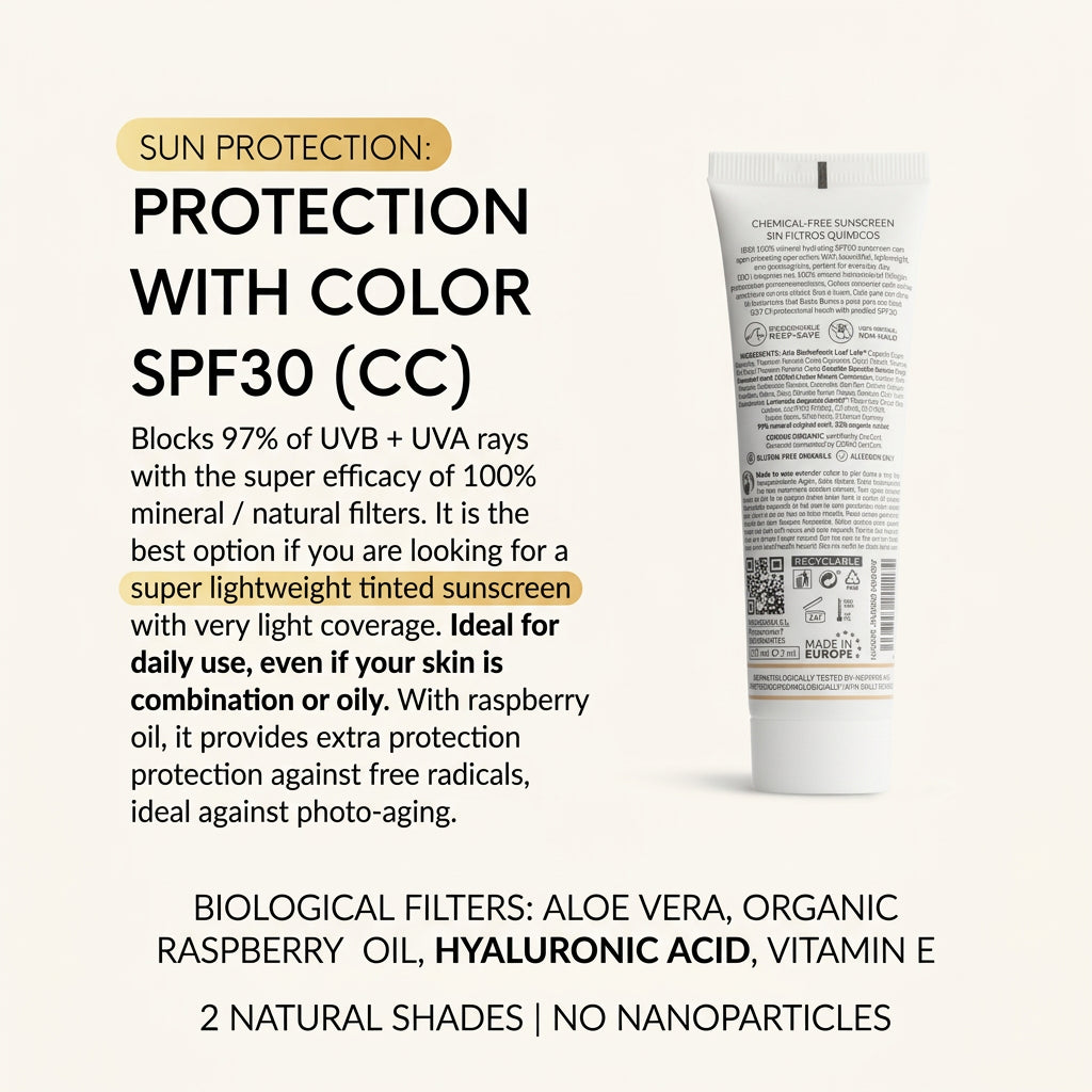 Dhyvana Protector Solar Mineral SPF30 CC-Cream Golden Beige 50ml - DHYVANA - cosmética natural