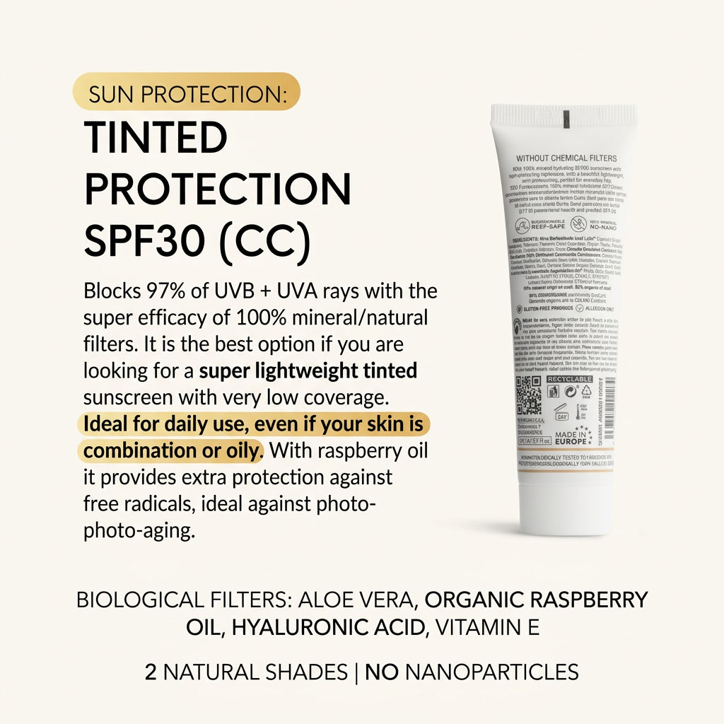 Dhyvana Protector Solar Mineral SPF30 CC-Cream Amber Honey 50ml - DHYVANA - cosmética natural