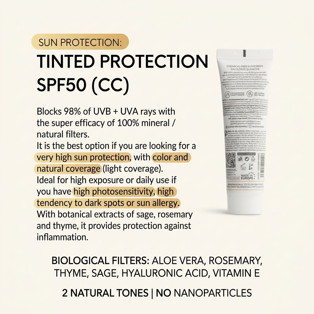 Dhyvana Protector Solar Mineral SPF50 CC-Cream Amber Honey 50ml - DHYVANA - cosmética natural