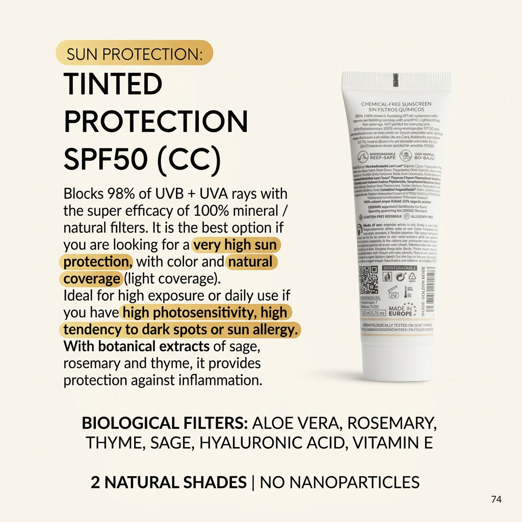 Dhyvana Protector Solar Mineral SPF50 CC-Cream Golden Beige 50ml - DHYVANA - cosmética natural