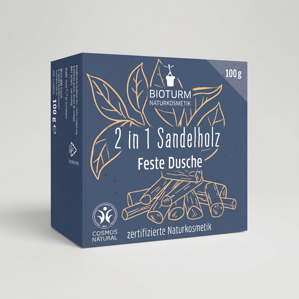 Bioturm Champú y Gel Sólido 2 en 1 Sándalo 100g - BIOTURM - cosmética