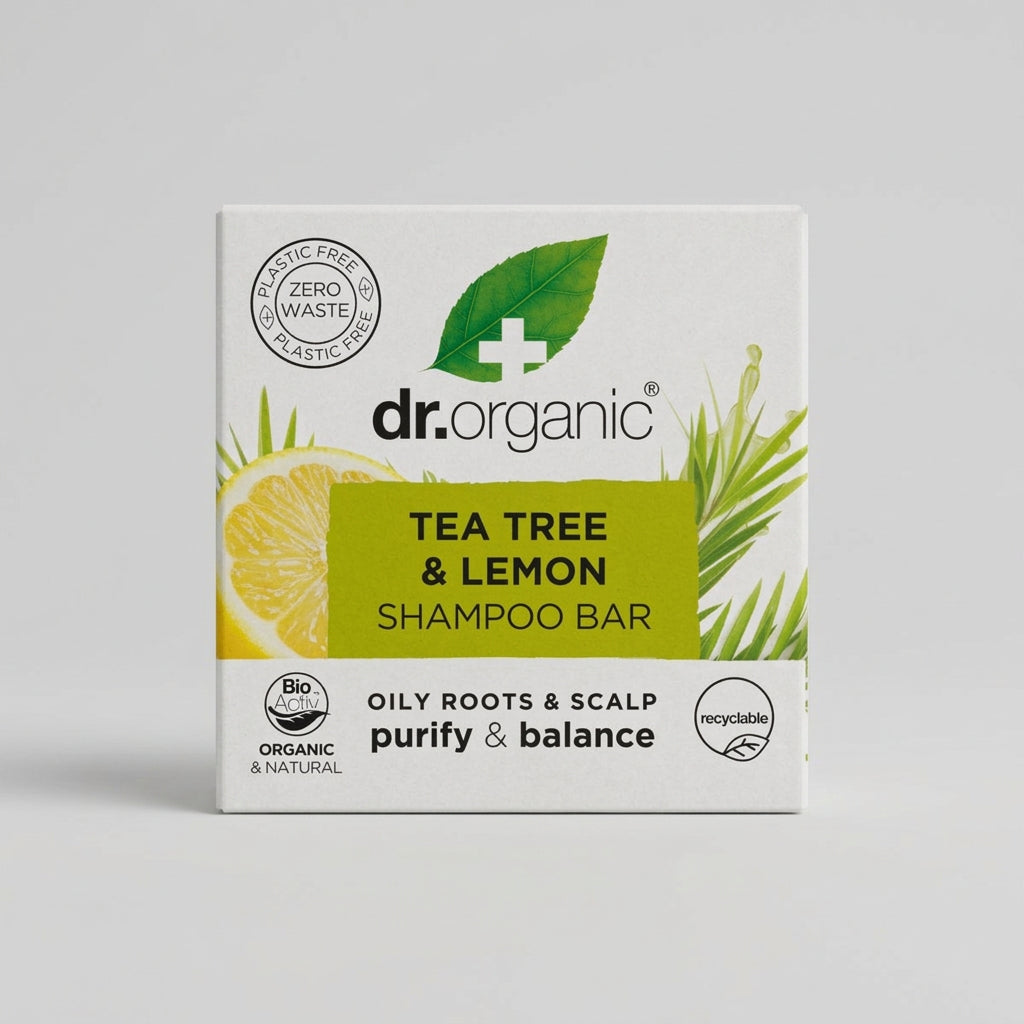 Dr. Organic Champú Sólido de Árbol de Té y Limón 75g - DR. ORGANIC - cosmética natural