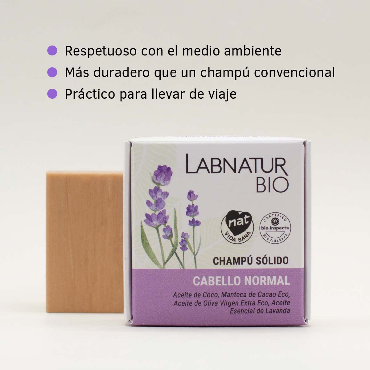 Labnatur Bio Champú Sólido para Cabello Normal 75g - LABNATUR BIO - cosmética