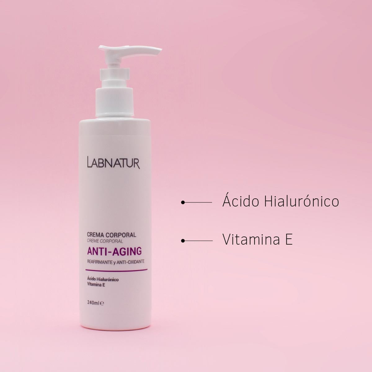 Labnatur Crema Corporal con Ácido Hialurónico y Rosa Mosqueta 240ml - LABNATUR BIO - cosmética