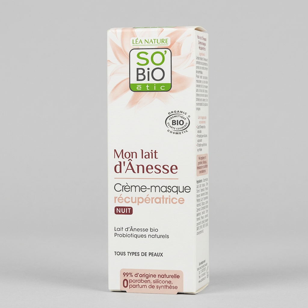 SO'BiO étic Crema de Noche con Leche de Burra 50ml - SO'BIO ETIC - cosmética