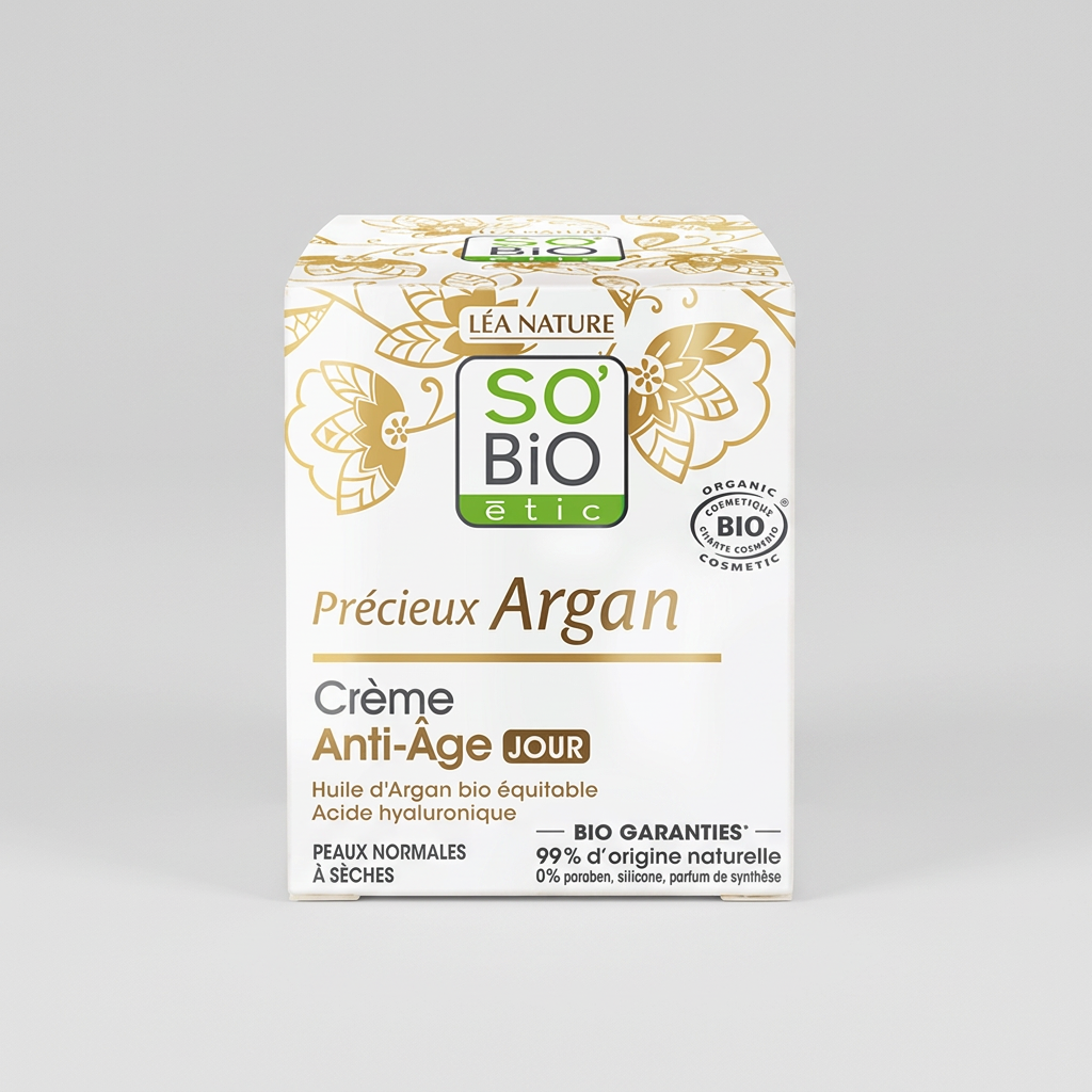 SO'BiO étic Crema de Día de Ácido Hialurónico y Argán Précieux Argan 50ml - SO'BIO ETIC - cosmética natural