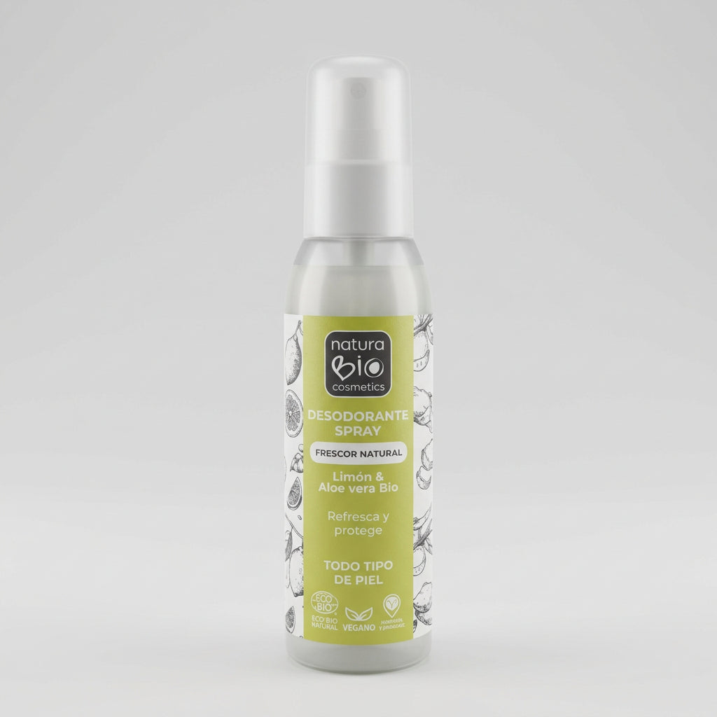 NaturaBIO Desodorante Spray Frescor Natural de Limón y Aloe 100ml - NATURABIO COSMETICS - cosmética natural