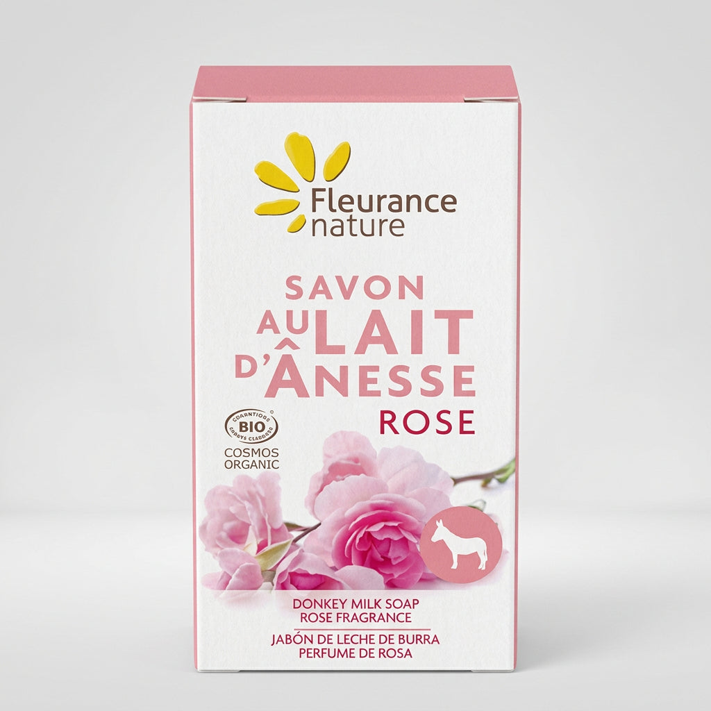 Fleurance Nature Jabón de Leche de Burra con Perfume de Rosa 100g