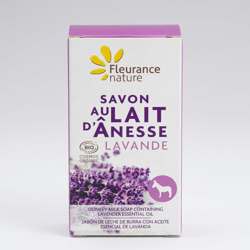 Fleurance Nature Jabón de Leche de Burra con Aceite Esencial de Lavanda 100g