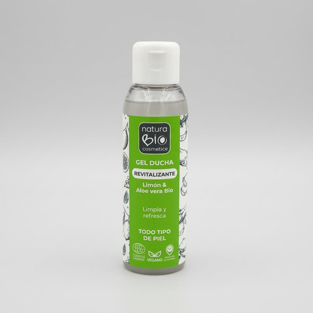 NaturaBIO Gel de Ducha de Limón y Aloe Vera 100ml - NATURABIO COSMETICS - cosmética natural