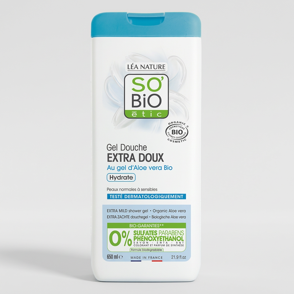 SO'BiO étic Gel de Ducha Extra Suave de Aloe Vera 650ml - SO'BIO ETIC - cosmética natural