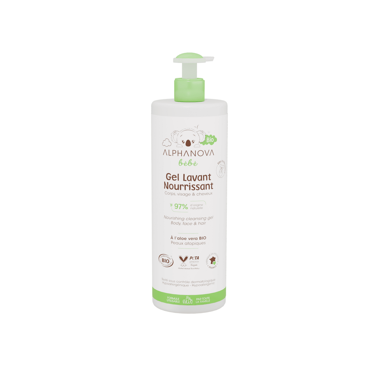 Alphanova Bebé Gel de Baño Extra Nutritivo 400ml - ALPHANOVA - cosmética