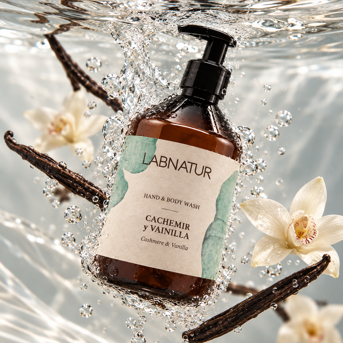 Labnatur Jabón de Manos y Cuerpo Cachemir y Vainilla 500ml - LABNATUR BIO - cosmética
