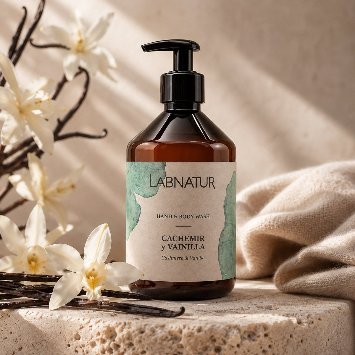Labnatur Jabón de Manos y Cuerpo Cachemir y Vainilla 500ml - LABNATUR BIO - cosmética