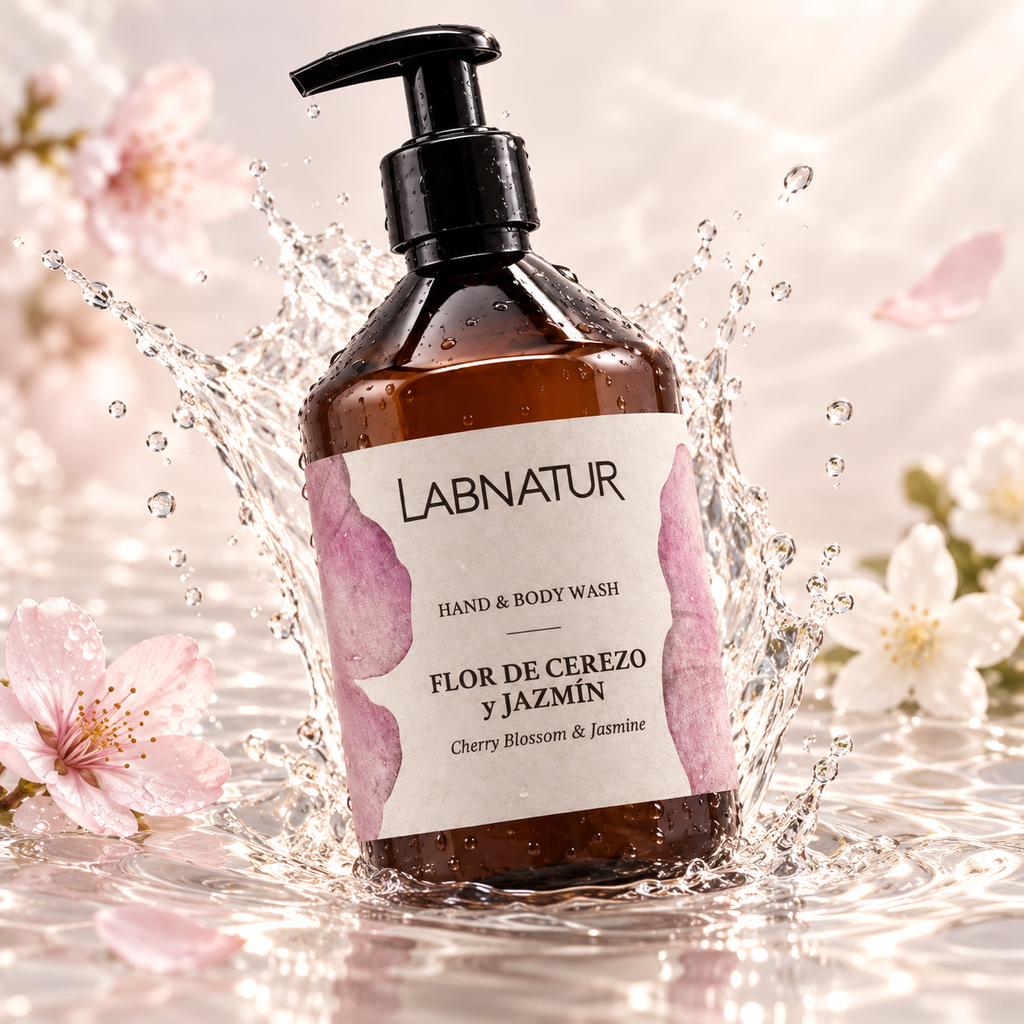Labnatur Jabón de Manos y Cuerpo Flor de Cerezo y Jazmín 500ml - LABNATUR BIO - cosmética