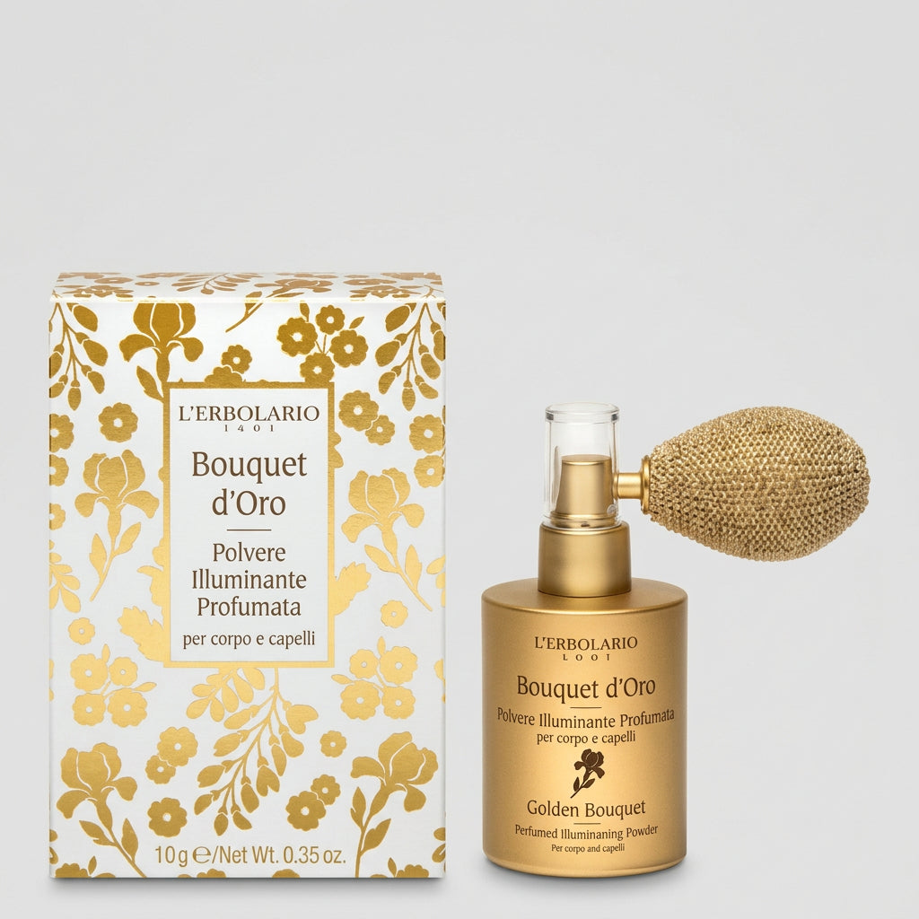 L'Erbolario Bouquet de Oro Polvo Iluminador Cuerpo y Cabello 10g