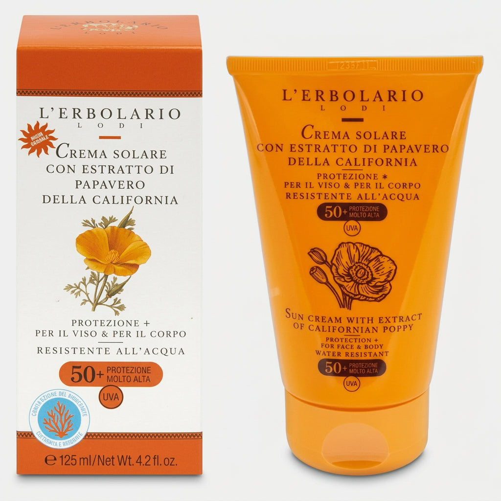 L'Erbolario Crema Solar Cara y Cuerpo con Amapola de California SPF50+ 125ml