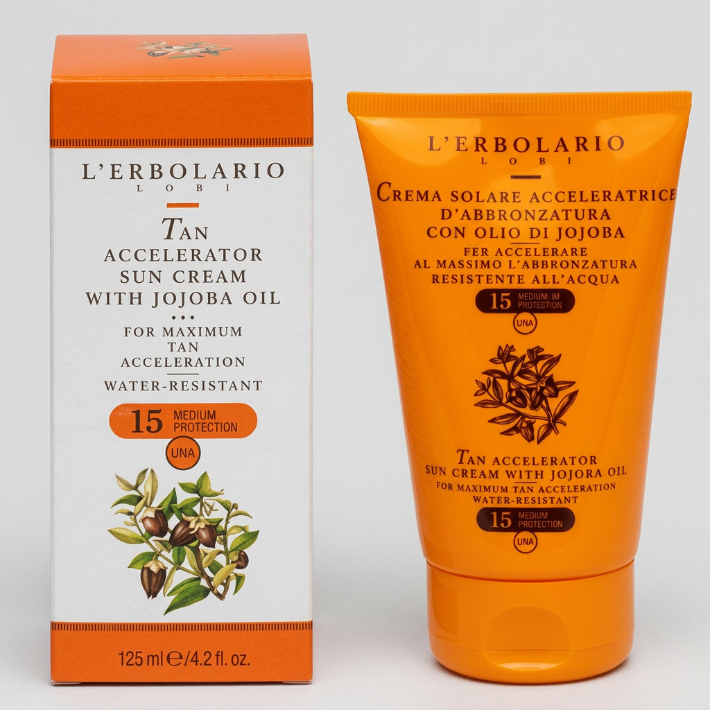 L'Erbolario Crema Solar Aceleradora del Bronceado con Jojoba SPF15 125ml