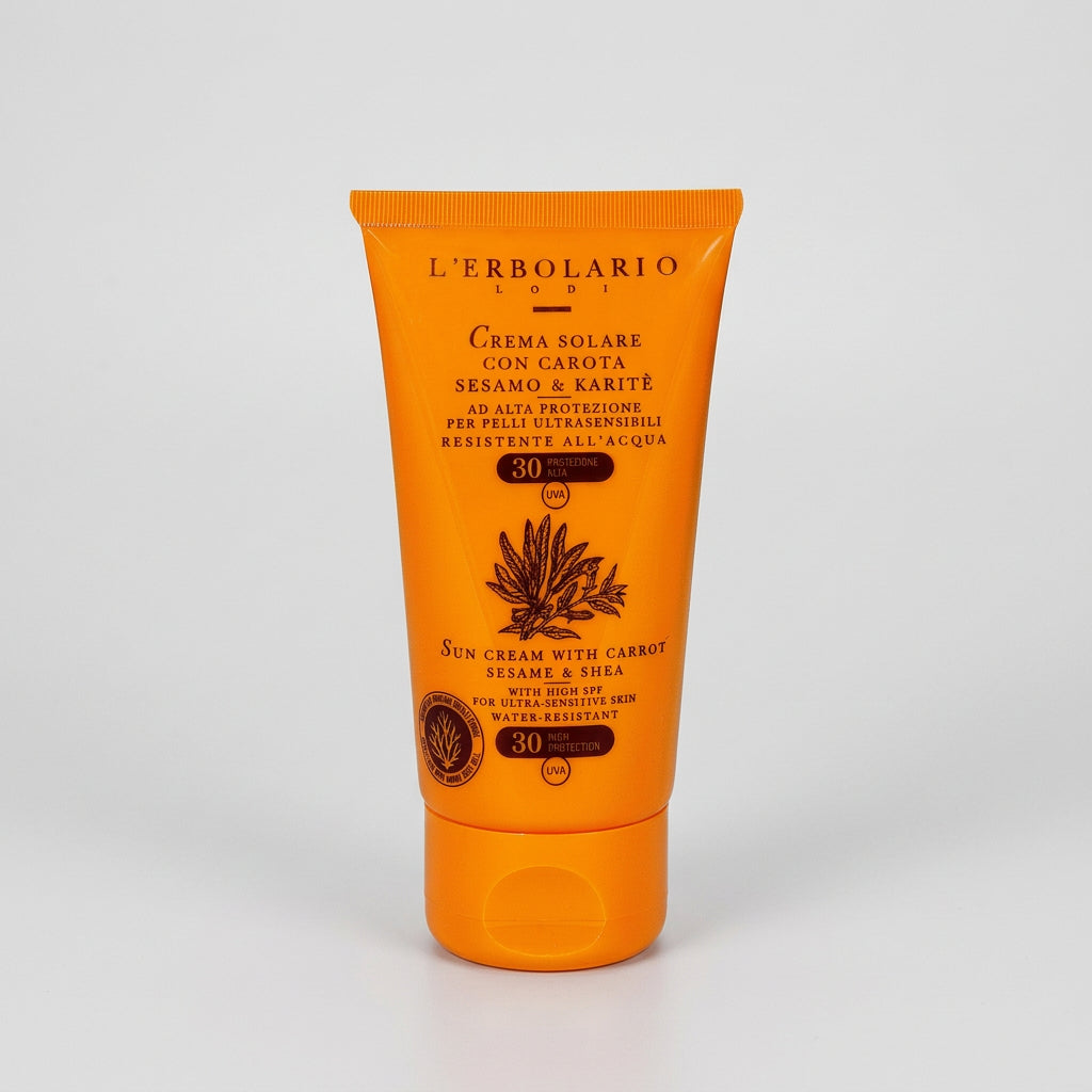 L'Erbolario Crema Solar Pieles Ultrasensibles con Zanahoria y Karité SPF30 75ml