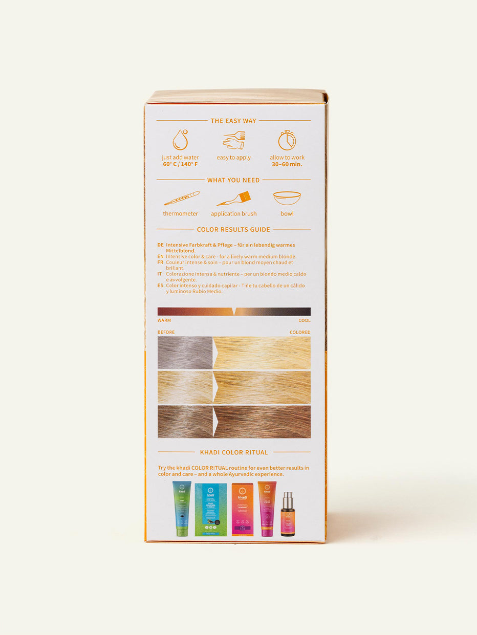 Khadi Tinte Vegetal Rubio Medio 100g - KHADI - cosmética