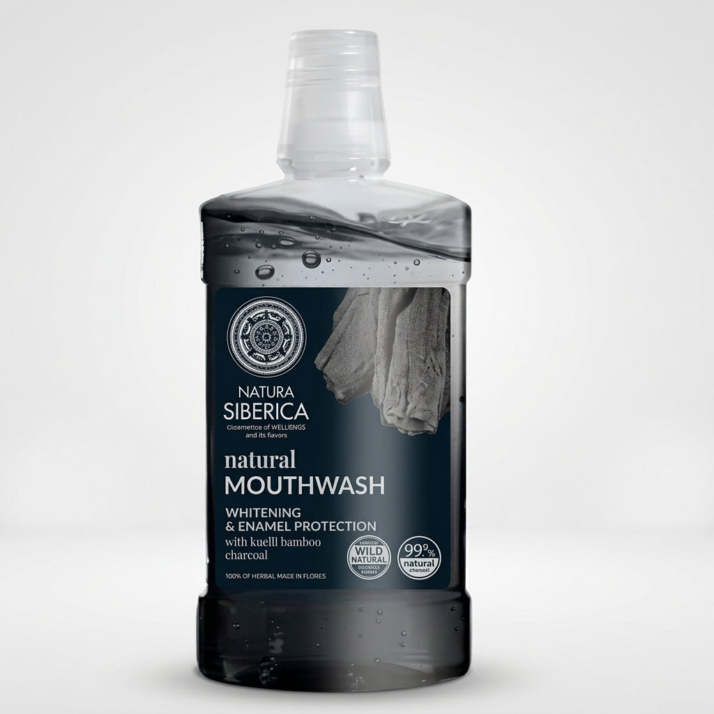Natura Siberica Enjuague Bucal Natural Carbón de Bambú 520ml - NATURA SIBERICA - cosmética natural