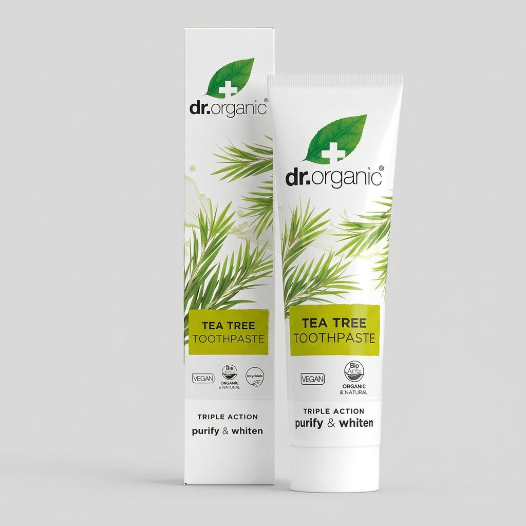 Dr. Organic Pasta de Dientes de Árbol de Té con Flúor 100ml - DR. ORGANIC - cosmética natural