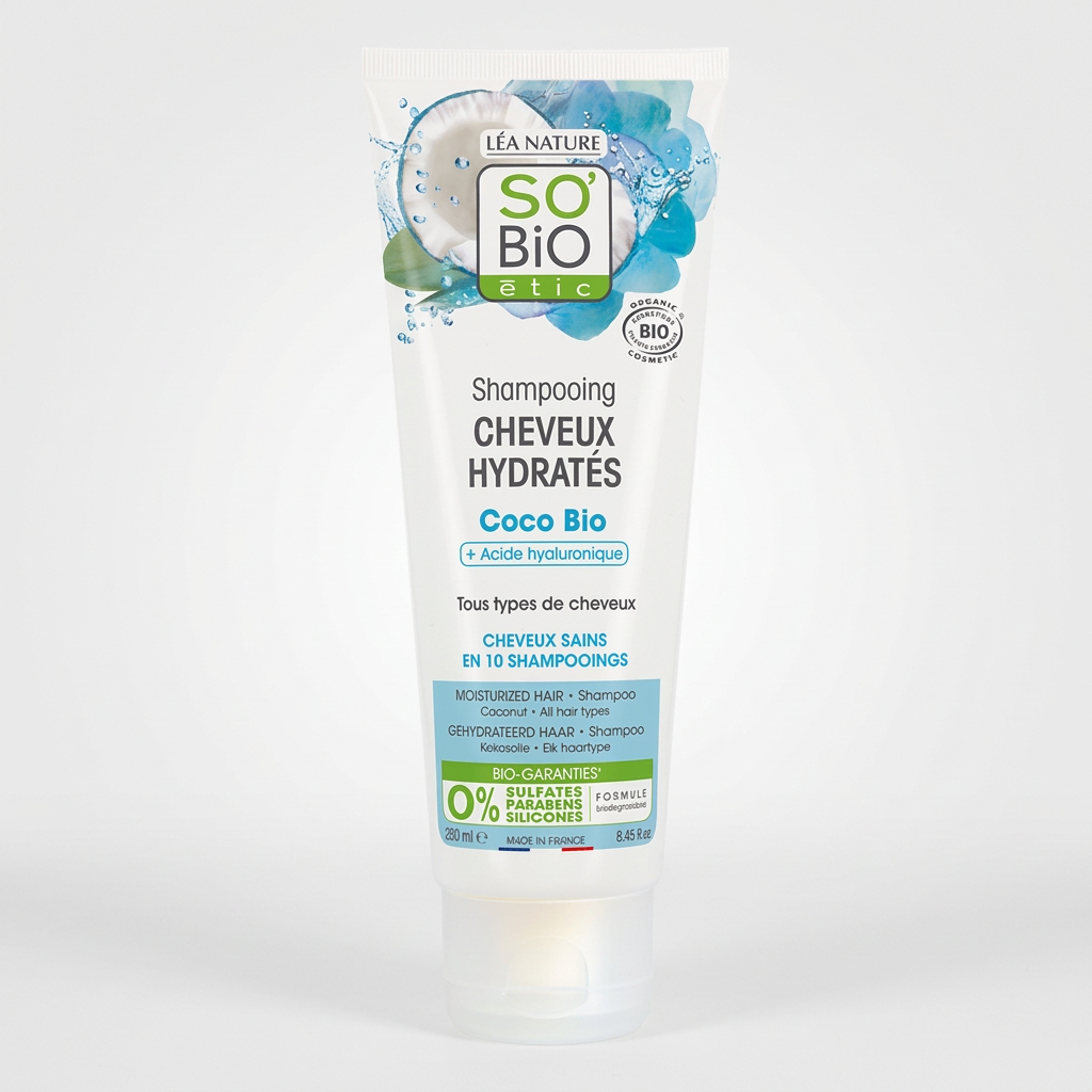SO'BiO étic Champú Hidratante de Coco y Ácido Hialurónico 250ml - SO'BIO ETIC - cosmética