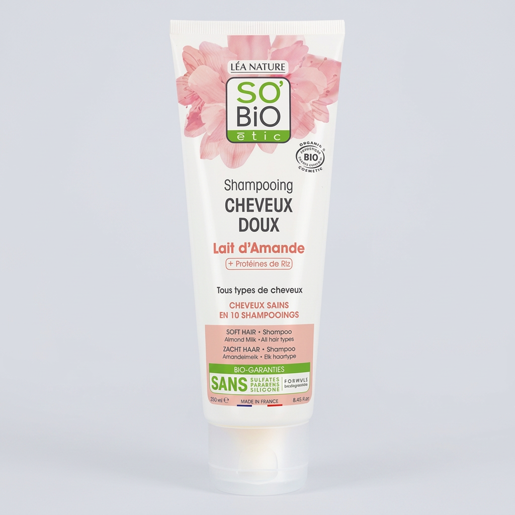 SO'BiO étic Champú Suave de Leche de Almendras y Proteínas de Arroz 250ml - SO'BIO ETIC - cosmética natural