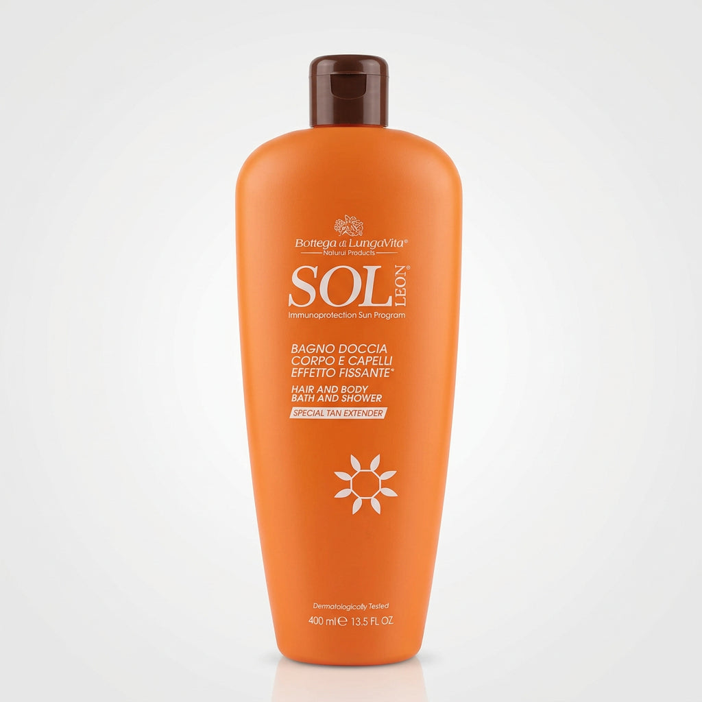 Bottega di Lungavita Sol Leon Gel de Ducha Cuerpo y Cabello 400ml - BOTTEGA DI LUNGAVITA - cosmética