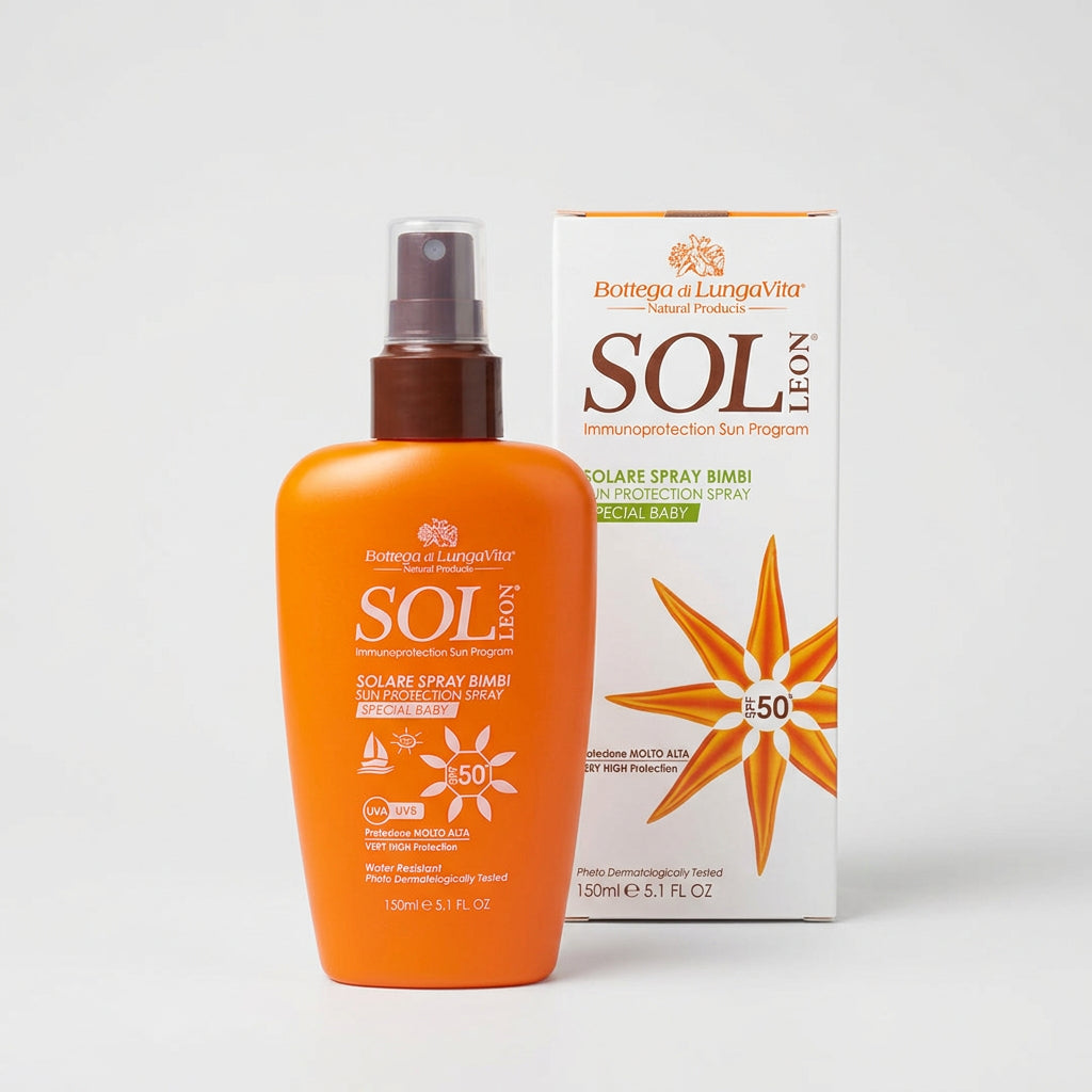 Bottega di Lungavita Sol Leon Spray Solar Bebé SPF50 150ml - BOTTEGA DI LUNGAVITA - cosmética