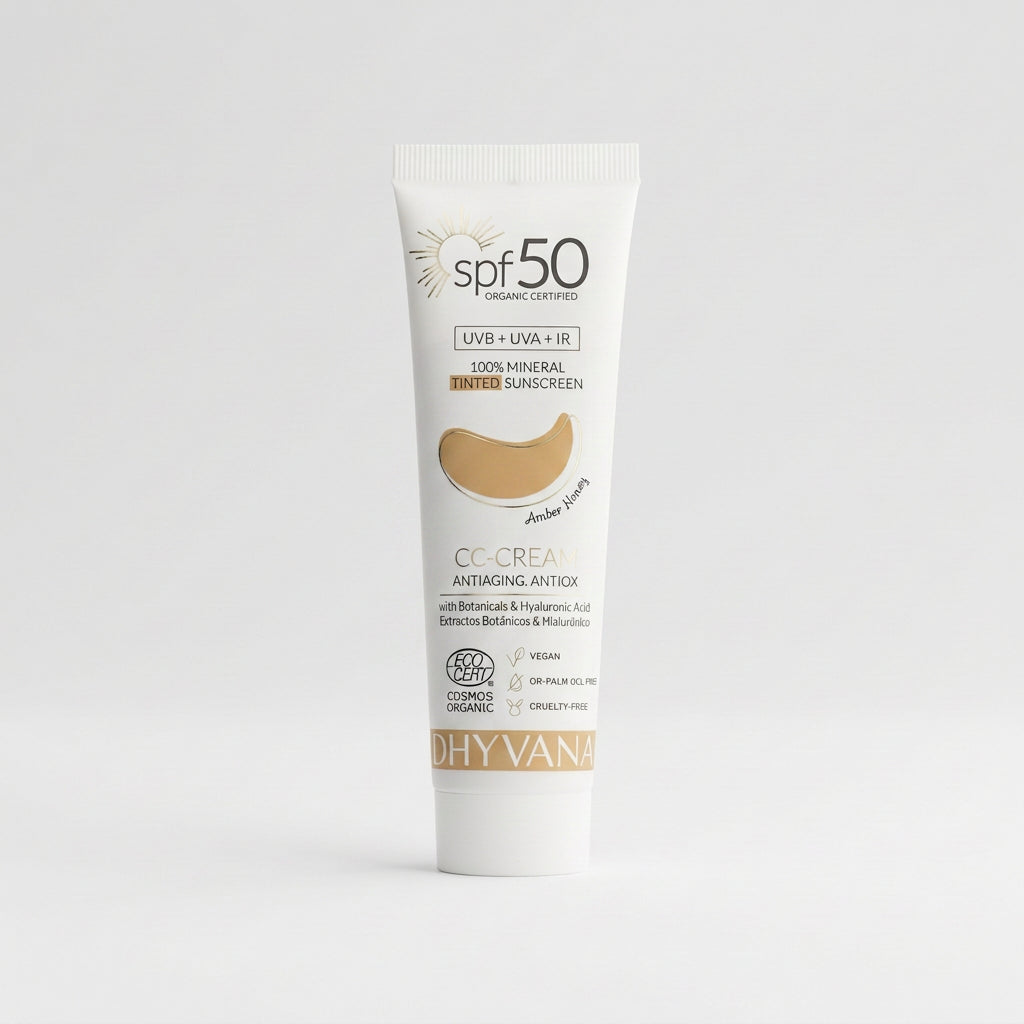 Dhyvana Protector Solar Mineral SPF50 CC-Cream Amber Honey 50ml - DHYVANA - cosmética natural