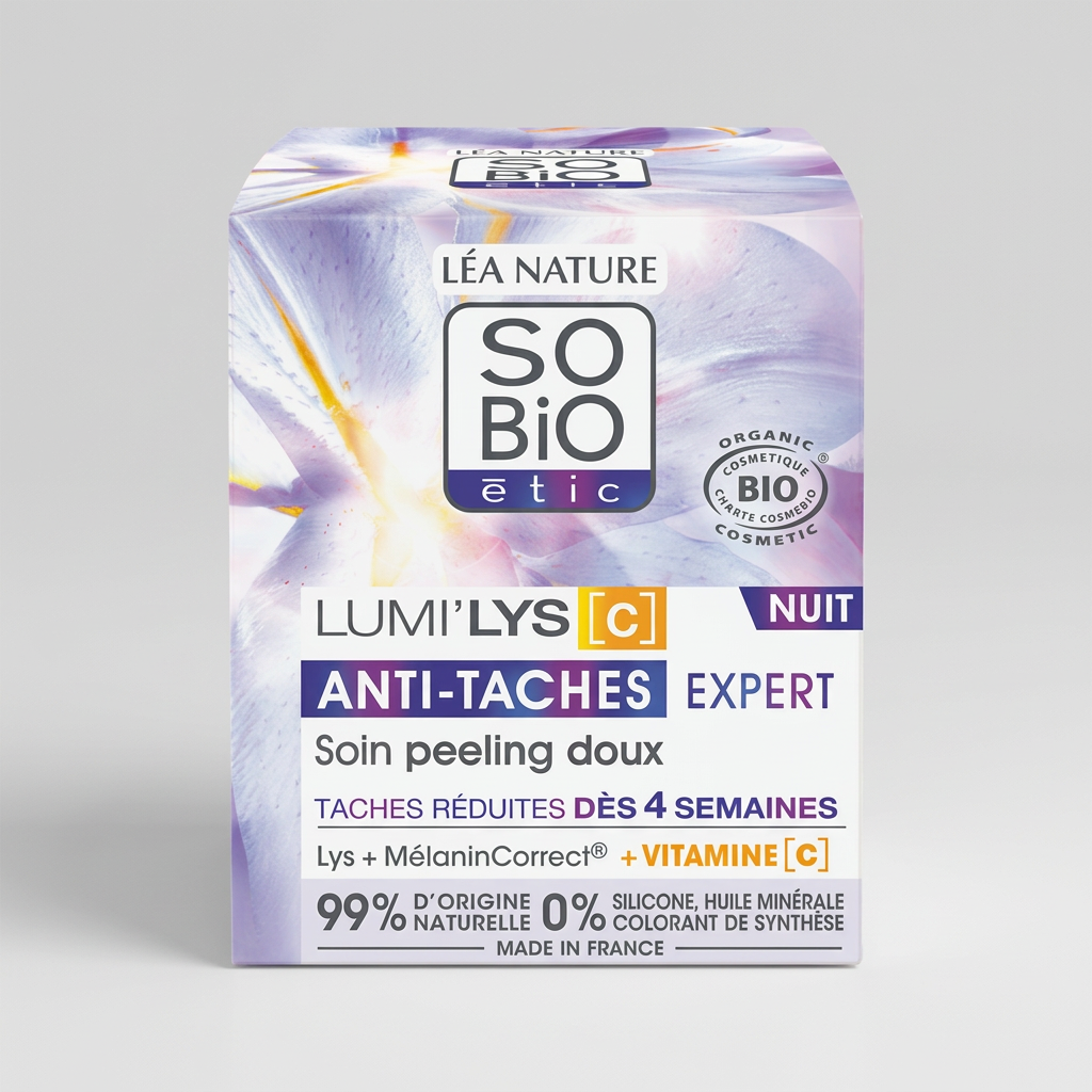 SO'BiO étic Crema de Noche Peeling Suave Lumi'Lys 50ml - SO'BIO ETIC - cosmética natural